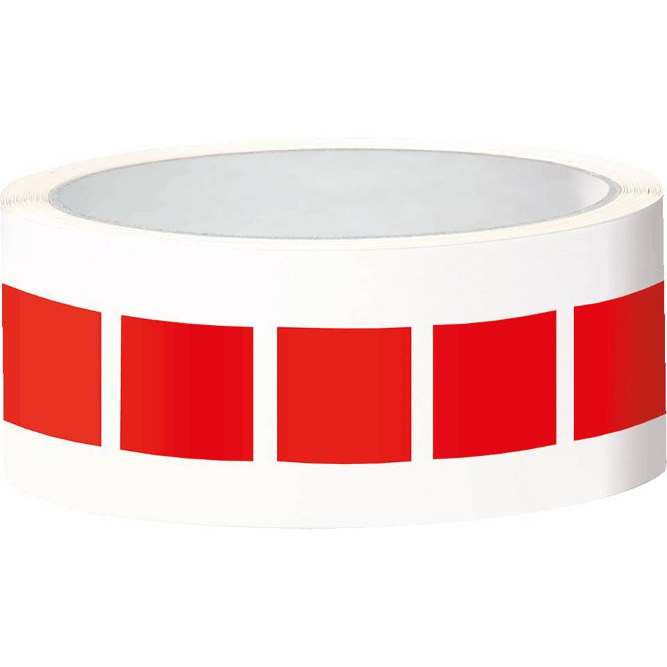 Etikett, eckig, beschriftbar, rot, Folie, selbstklebend, 25x25mm, 100/Rolle