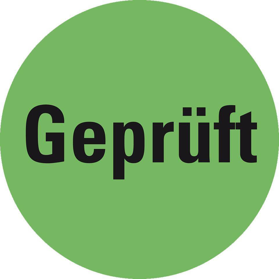 Markierungspunkt Geprüft, hellgrün, Haftpapier, ablösbar, Ø 25mm, 500/Rolle