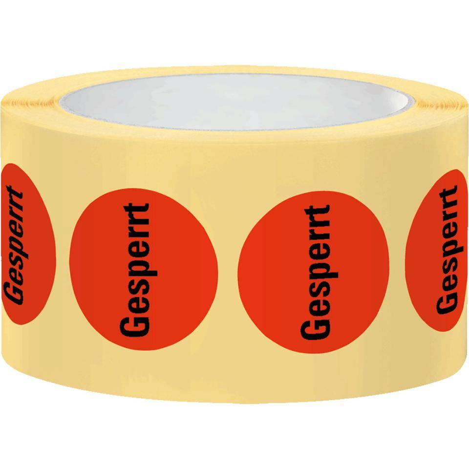 Markierungspunkte Gesperrt, hellrot, Haftpapier, ablösbar, Ø 25mm, 500/Rolle