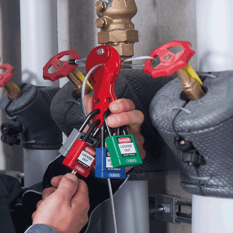 ABUS Standard Kabel-Verriegelung, für bis zu 6 Schlösser, mit Metallkabel