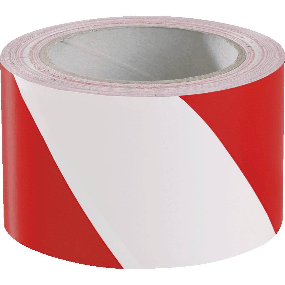 A.M.P.E.R.E. TRAFFIC TAPE EXTRA, rot/weiß schraffiert, PVC, 75mm, 33m/Rolle