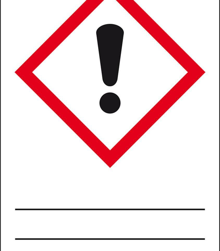 Gefahrensymbol Ausrufezeichen GHS 07, Beschriften u.Lamin., Folie, 37x52mm, 4/Bogen