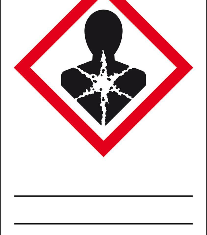 Gefahrensymbol Gesundheitsgefahr GHS 08, Beschrift.u.Lamin., Folie, 37x52mm, 4/Bogen