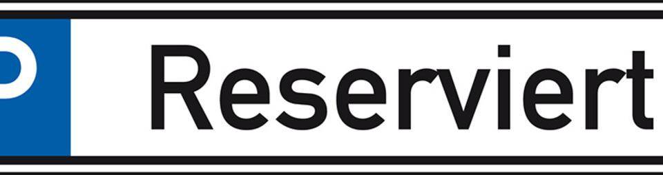 Parkplatzreservierungsschild Reserviert, ohne Befestigungsset, 520x110mm