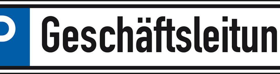 Parkplatzreservierungsschild Geschäftsleitung, ohne Befestigungsset, 520x110mm