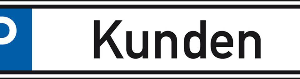 Parkplatzreservierungsschild Kunden, ohne Befestigungsset, 520x110mm