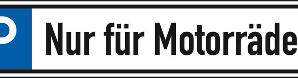 Parkplatzreservierungsschild Motorräder, ohne Befestigungsset, 520x110mm