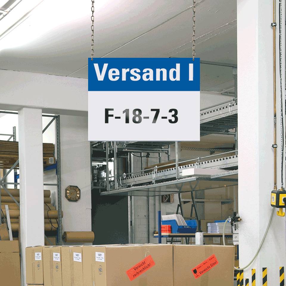 Ziffer 1, weiß/schwarz, Folie, Schrifthöhe 95mm, 47x98mm, 80 Stück/VE