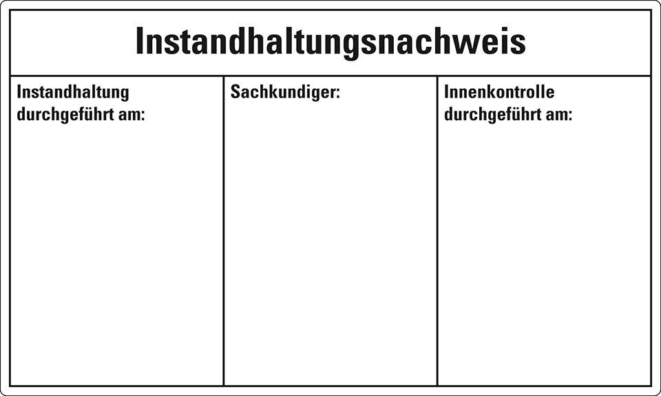 Instandhaltungsnachweis Feuerlöscher, DIN 14406-4, Folie, ablösbar, 100x60mm, 4/Bogen