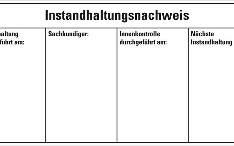 Instandhaltungsnachweis Feuerlöscher, DIN 14406-4, Folie, ablösbar, 120x60mm, 4/Bogen