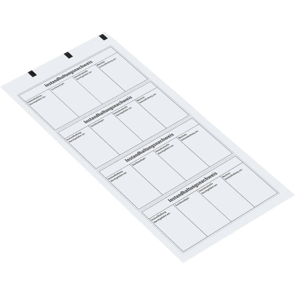 Instandhaltungsnachweis Feuerlöscher, DIN 14406-4, Folie, ablösbar, 120x60mm, 4/Bogen