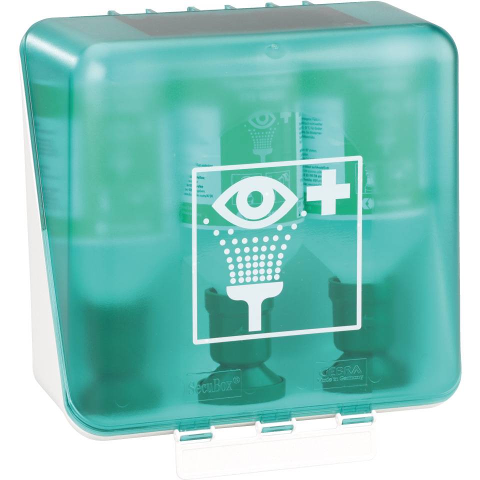 SecuBox® Augenspülstation, Pikto EN ISO 7010, 3x500ml-Flaschen, 236x225x125mm