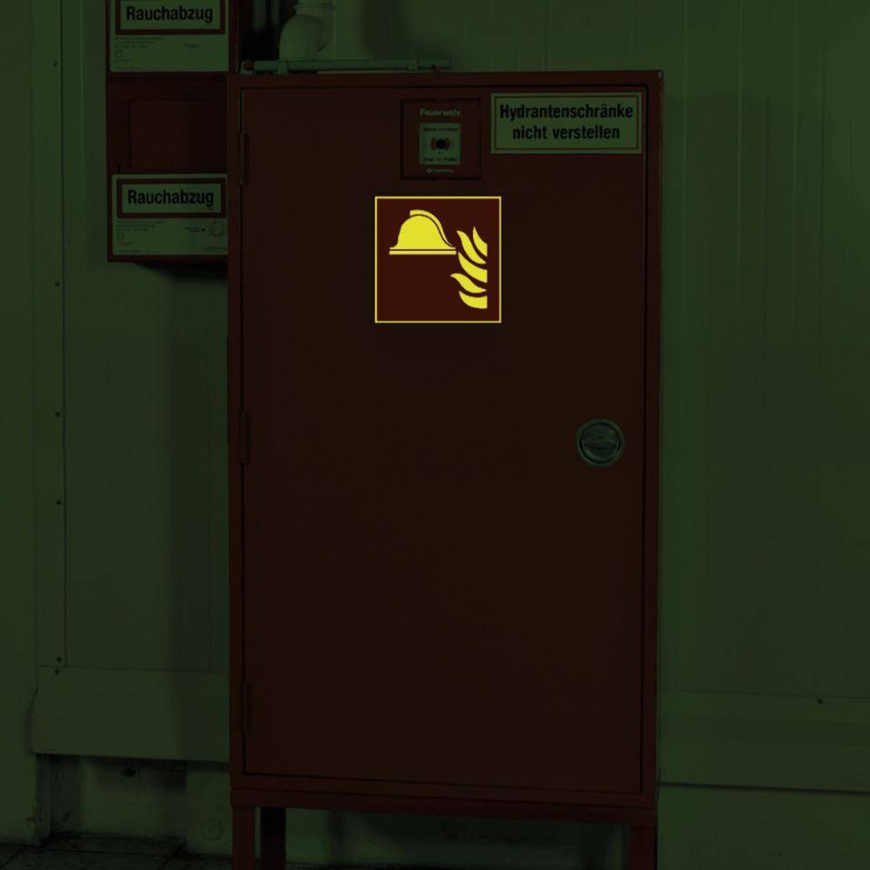 PERMALIGHT® power langnachleuchtend Brandschutzzeichen Brandbekämpfung, Aluminium, 200x200mm, ASR, DIN EN ISO 7010/F004