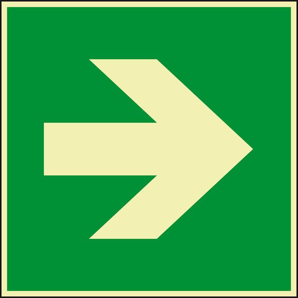 PERMALIGHT® power langnachleuchtend Zusatzzeichen Richtungspfeilgerade, ASR/ISO, Kunststoff, 150x150mm
