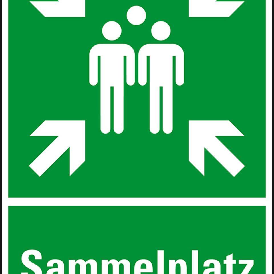 Rettungs-Kombischild Sammelstelle, ASR/ISO, Recycling-Verbundplatte, 400x600mm