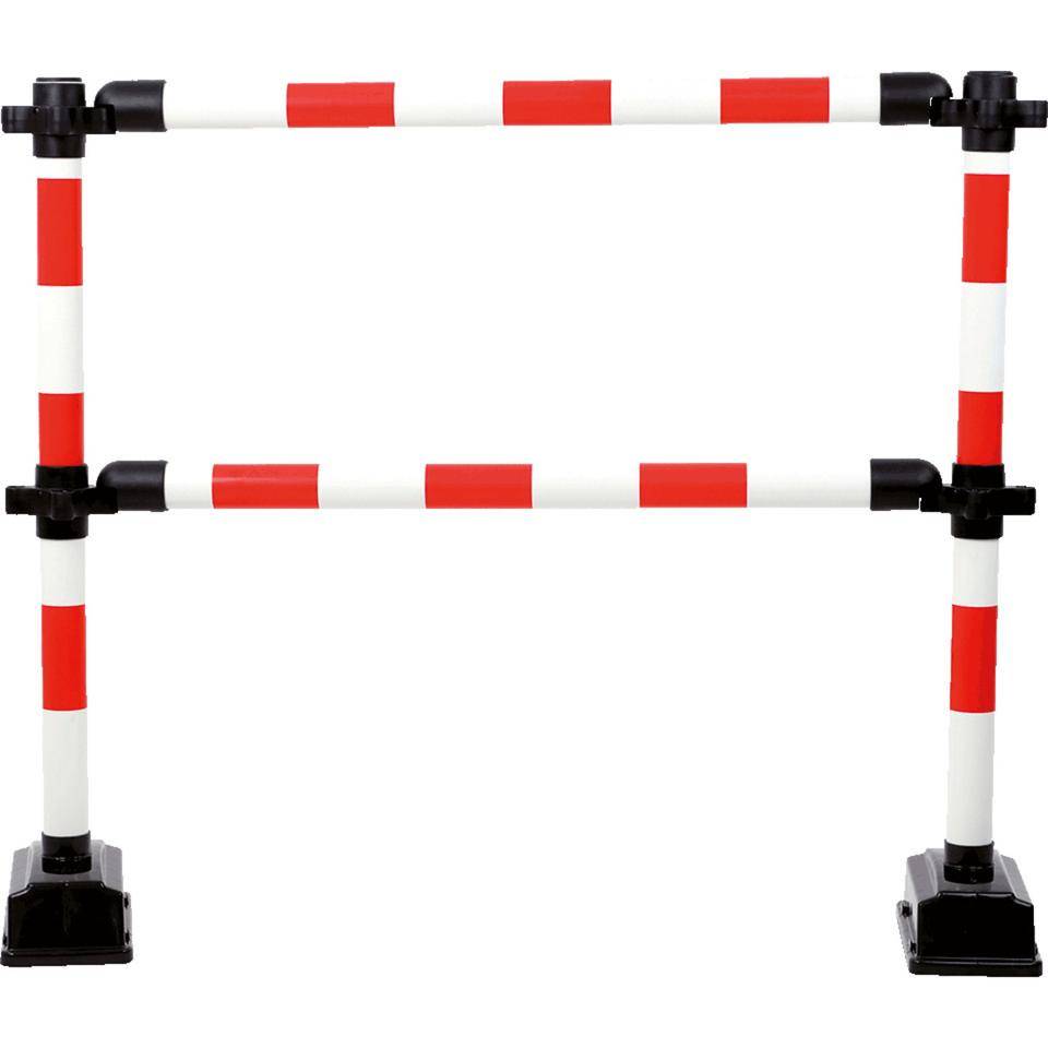 Express-Absperrung, 1m-Modul mit zwei Querstangen, rot/weiß, Höhe 940mm