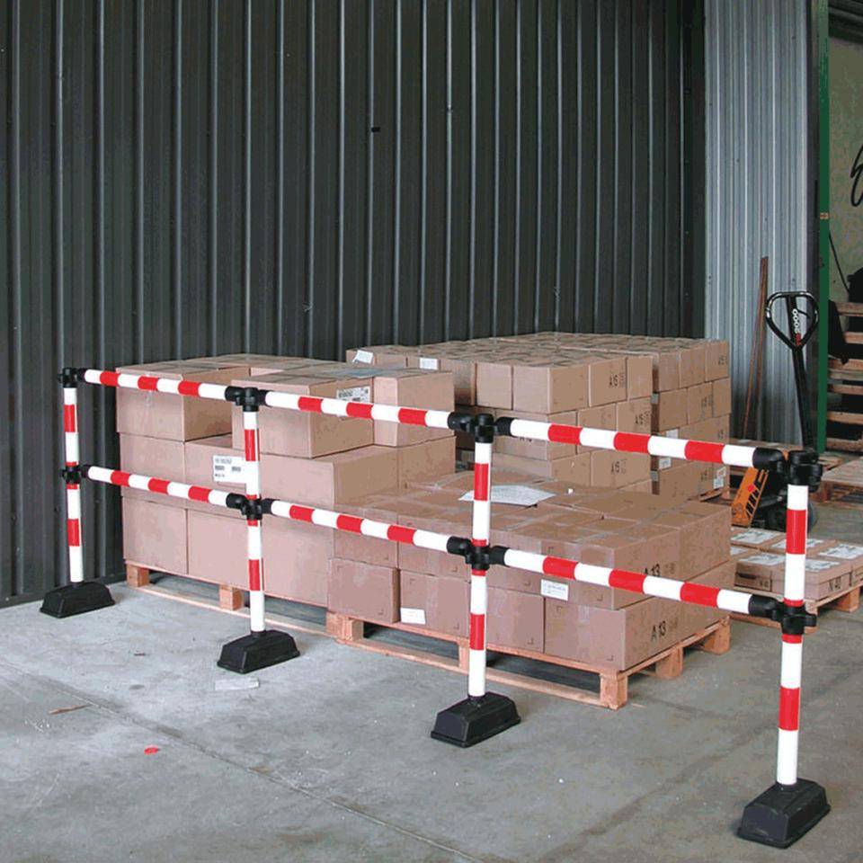 Starter-Set Express-Absperrung 3m, 1m-Modul/2m Erweiterung, 4Füße, rot/weiß, 11kg