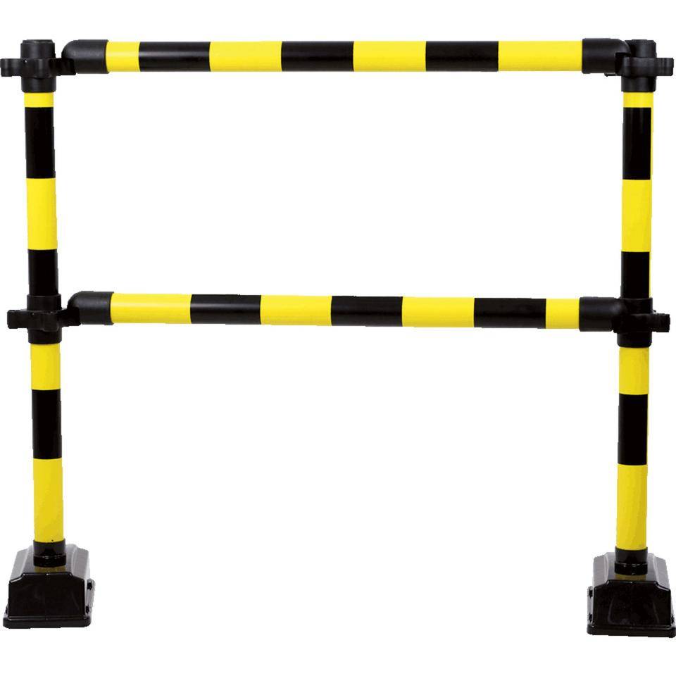 Express-Absperrung, 1m-Modul mit zwei Querstangen, gelb/schwarz,Höhe 940mm