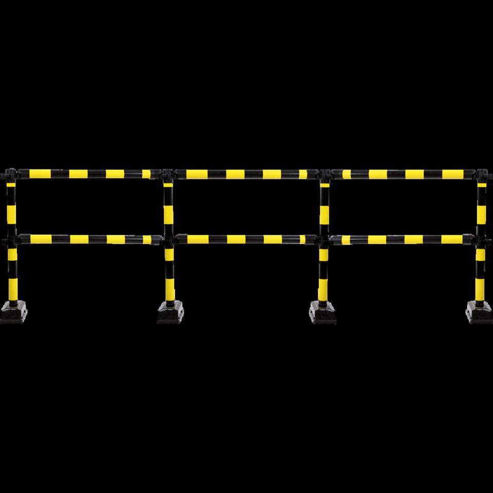 Starter-Set Express-Absperrung 3m, 1m-Modul/2m Erweiterung, 4Füße, gelb/schwarz, 11kg