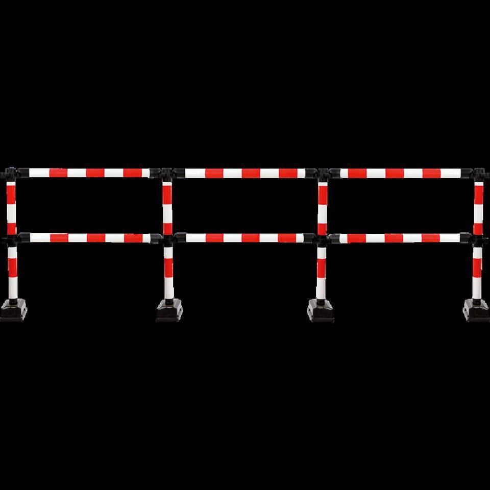 Starter-Set Express-Absperrung 3m, 1m-Modul/2m Erweiterung, 4Füße, rot/weiß, 11kg