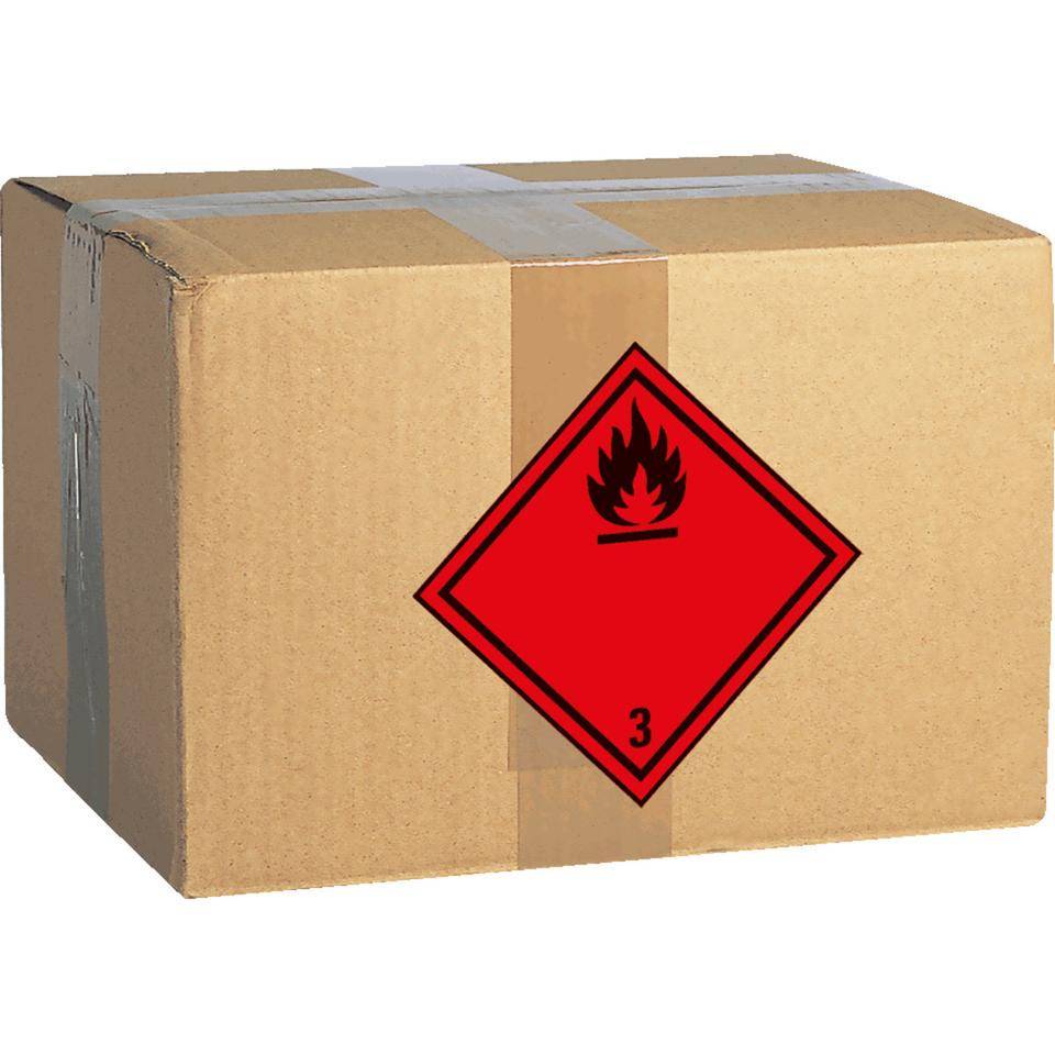 Verpackungskennzeichen Kl. 3 Entzündb.Flüssigk., Folie, seewasserbeständig, 100x100mm, 500/Rolle, IMDG-Code, GGVSEB, ADR