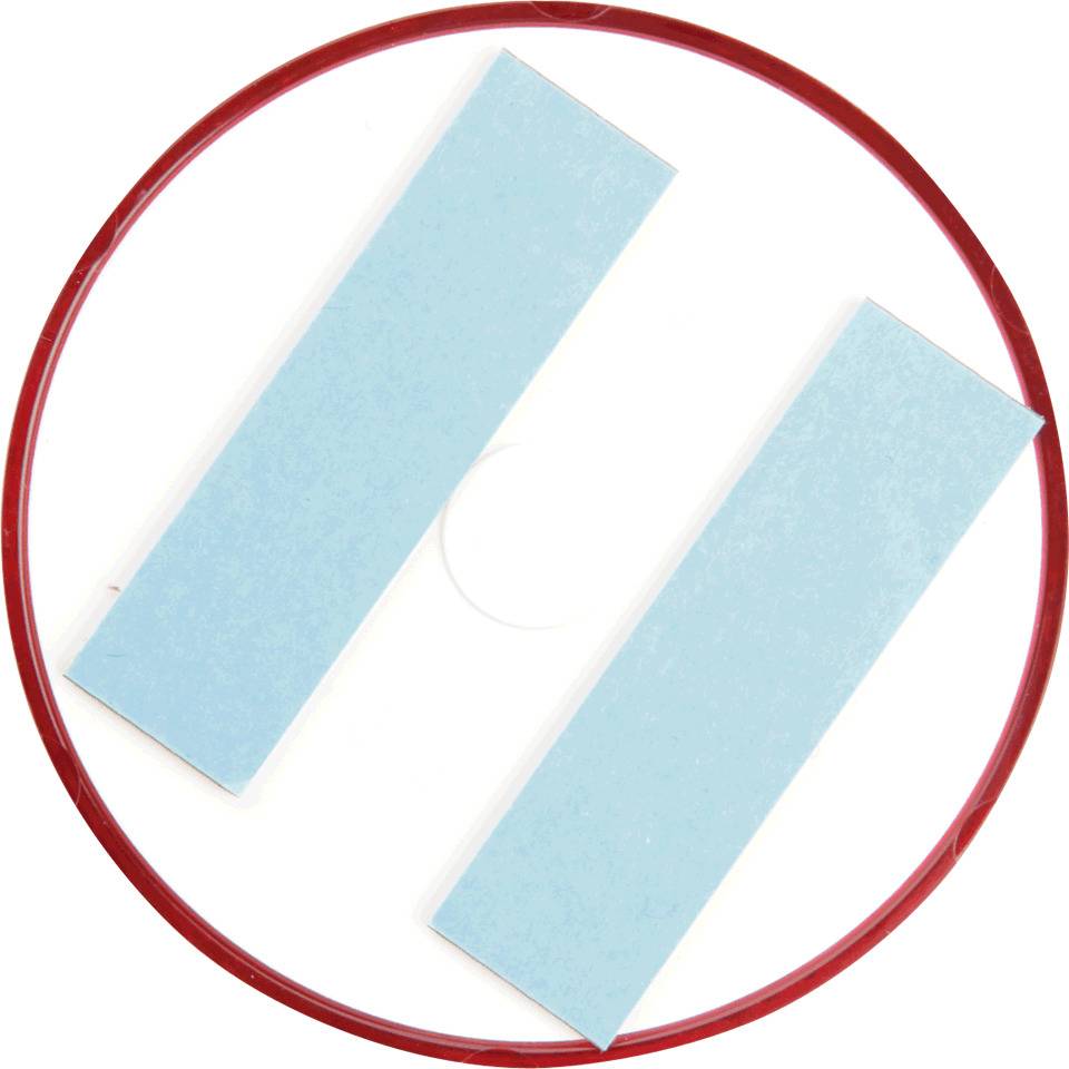 K.57 Warn-Reflektor, rot, Kunststoff, mit 2 Klebestreifen, Ø 60mm, 4 Stück/VE