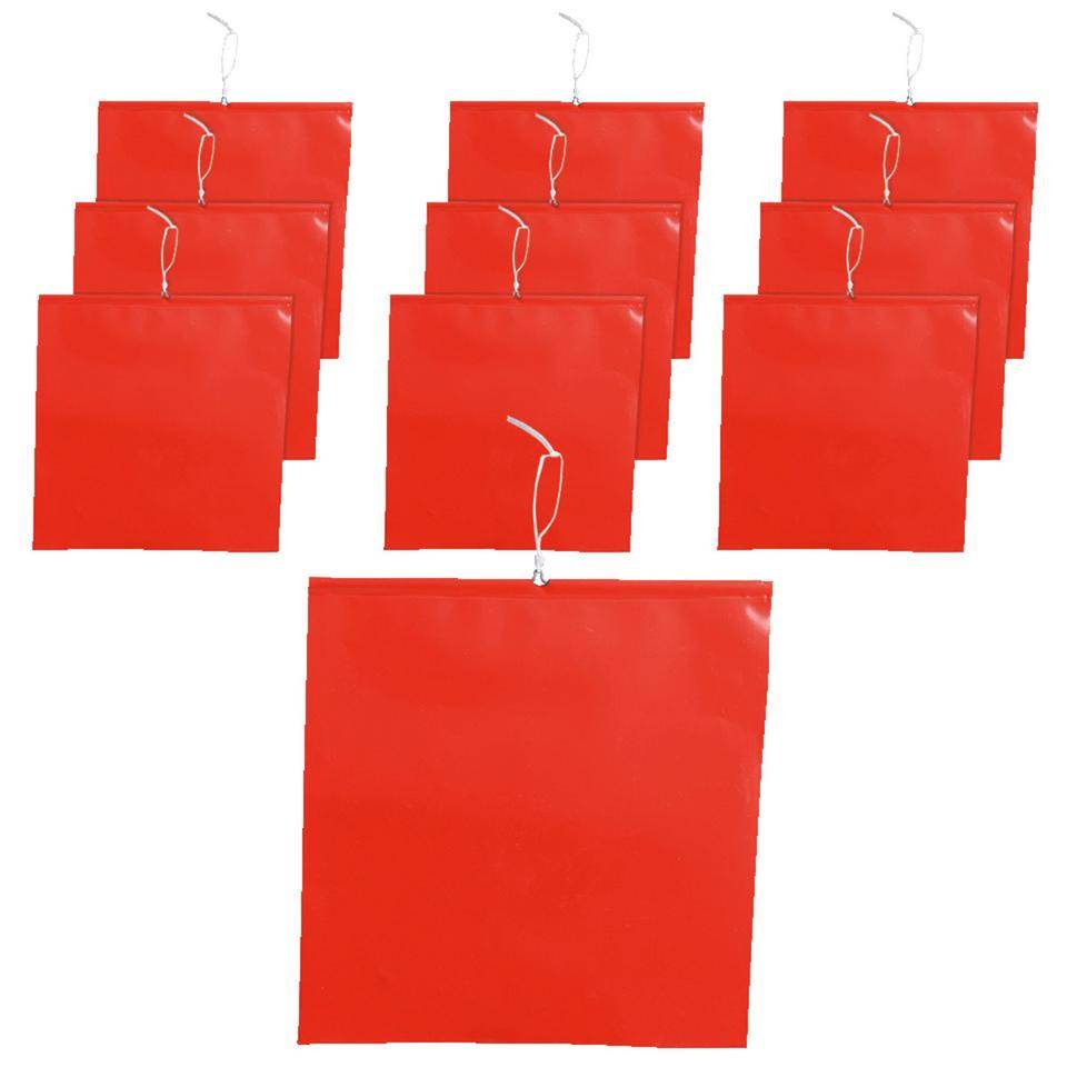 Warnfahne, für überstehende Ladung, mit Runddrahtbügel und Befestigungsleine, rot, Kunststoff, 300x300mm, 10/VE
