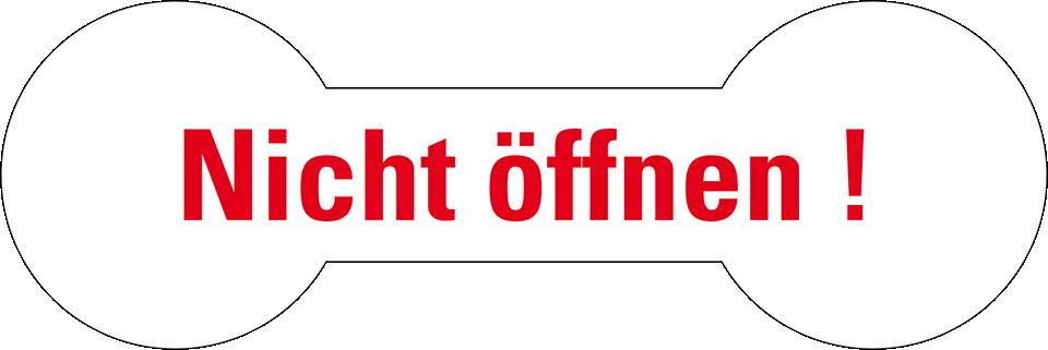 Sicherheitssiegel Nicht öffnen!, RoHS-konform, weiß, Haftpapier, 20x60mm, 12/Bogen