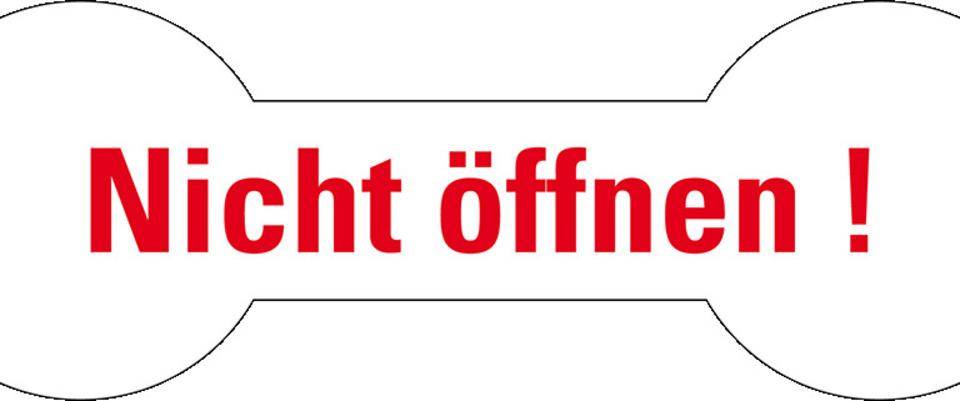 Sicherheitssiegel Nicht öffnen!, RoHS-konform, weiß, Haftpapier,20x60mm, 12/Bogen