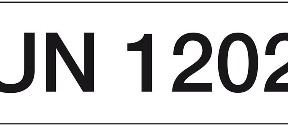 Gefahrgutkennzeichen Diesel UN 1202, Folie, seewasserbeständig, 147x50mm, 250/Rolle