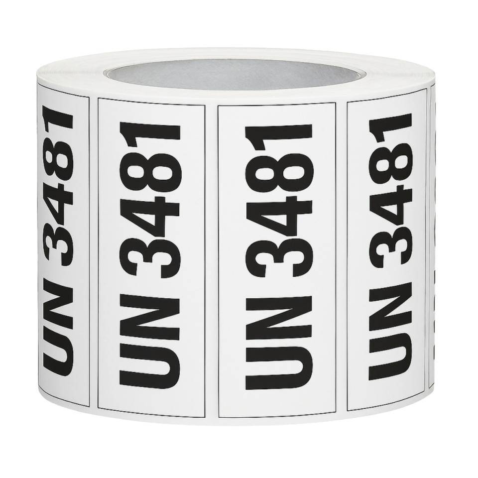 Gefahrgutaufkleber UN 3481 Lithium-Ionen-Batterien...,Papier,147x50mm,500/Rolle