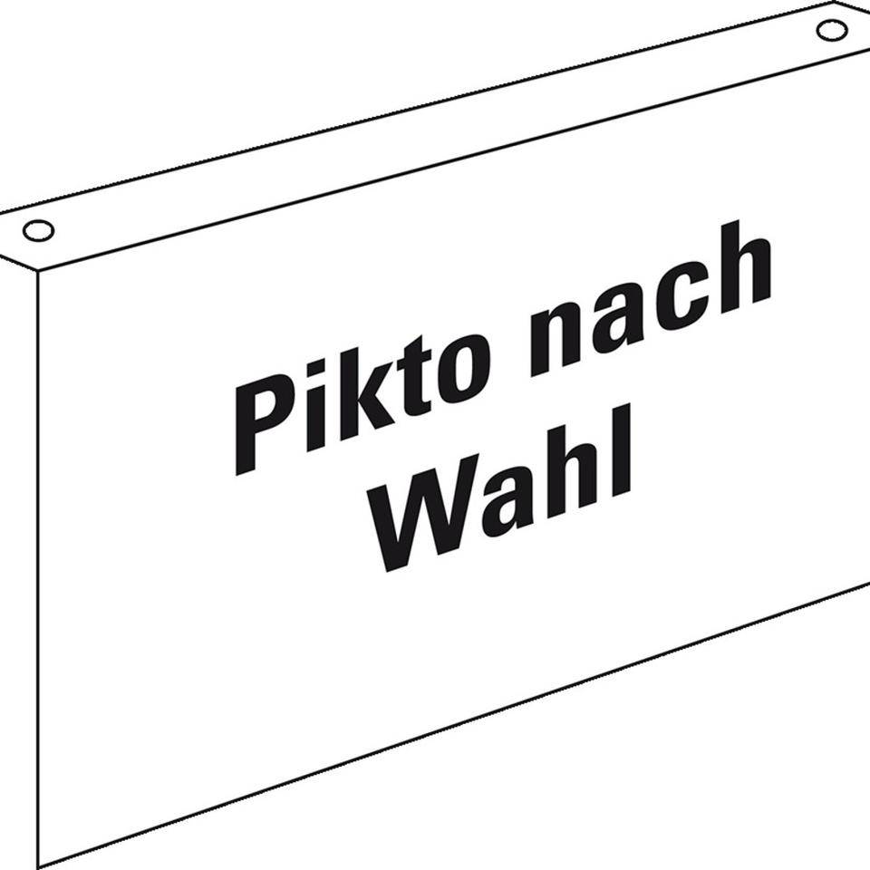 Rettungs-Fahnenschild blanko, doppelseitig, zur Deckenmontage, Kunststoff, 300x150mm