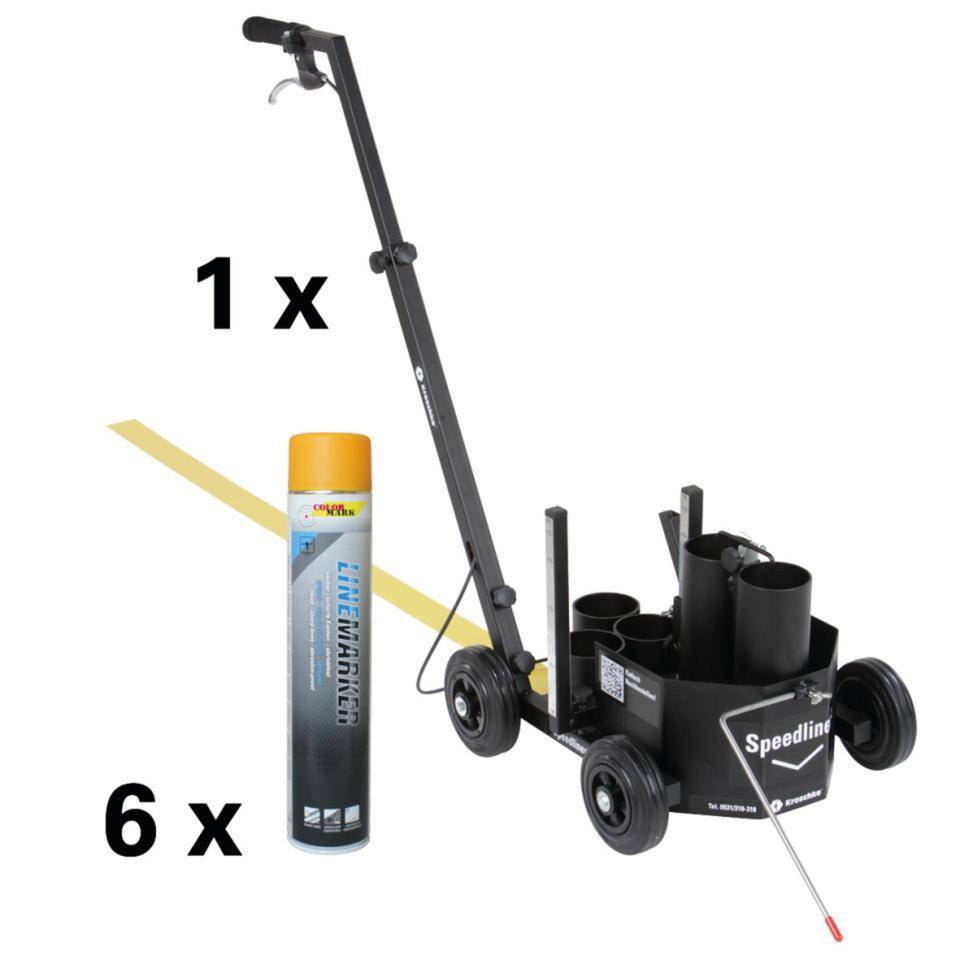 COLORMARK LINEMARKER Set mit Markierwagen Speedliner, gelb, 750ml, 6 Dosen/VE