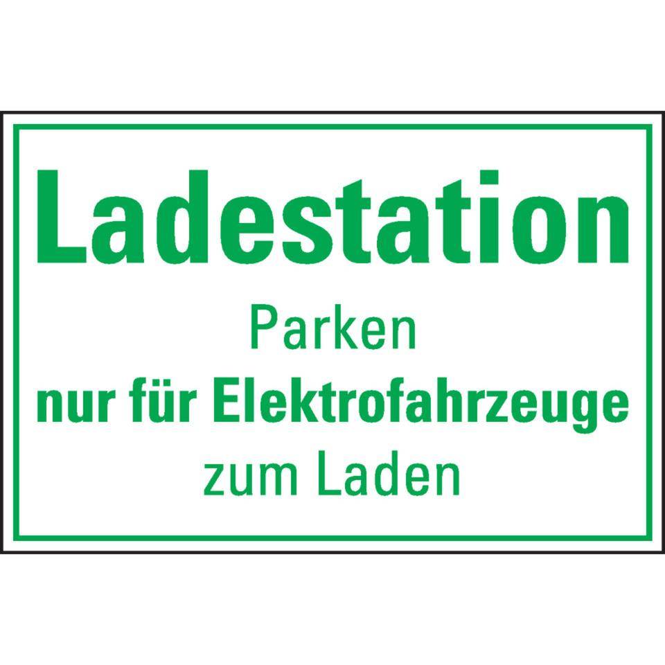 Hinweisschild Ladestation Elektrofahrzeug, Kunststoff, 300x200mm