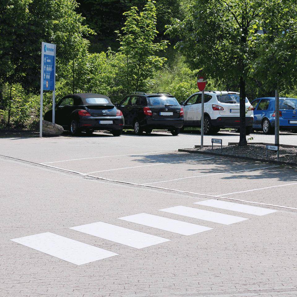 PREMARK® Zebrastreifen, Rutschhemmung R12, zur Kennzeichnung vonVerkehrswegen, zum Einbrennen, weiß, 1000x500mm, 5/VE