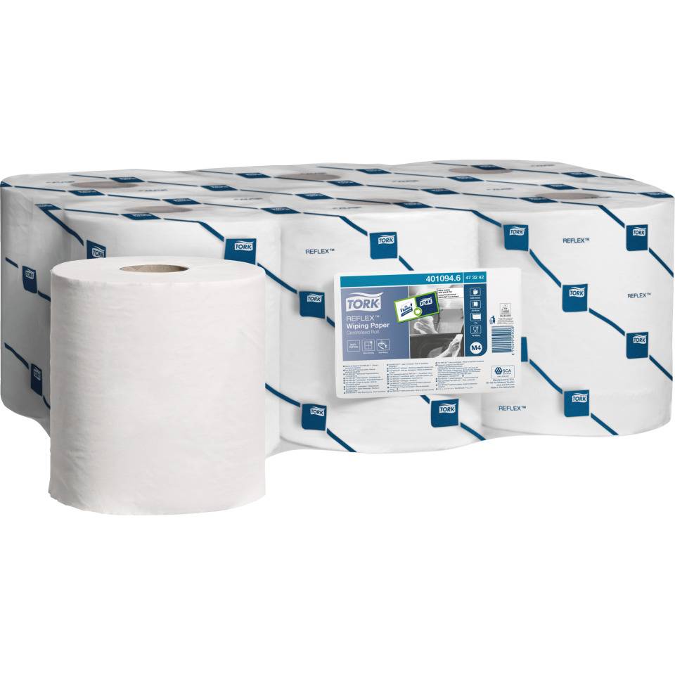Papierwischtücher f.TORK Innenabrollungsspender Reflex™ M4,1-lagig,6 Rollen/VE