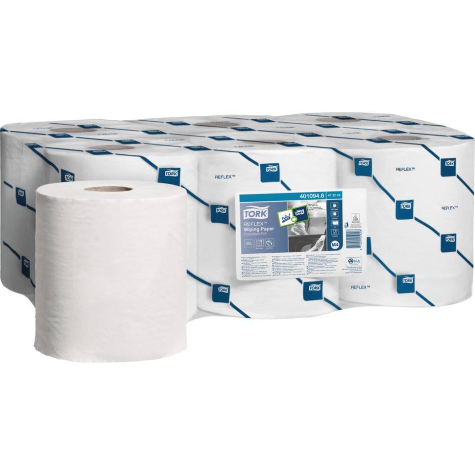 Papierwischtücher f.TORK Innenabrollungsspender Reflex™ M4,1-lagig,6 Rollen/VE