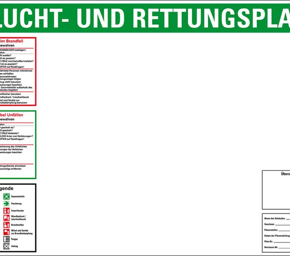 Flucht- und Rettungswegplan, im Rahmen, DIN ISO 23601, Kunststoff, 420x297mm, DIN EN ISO 7010