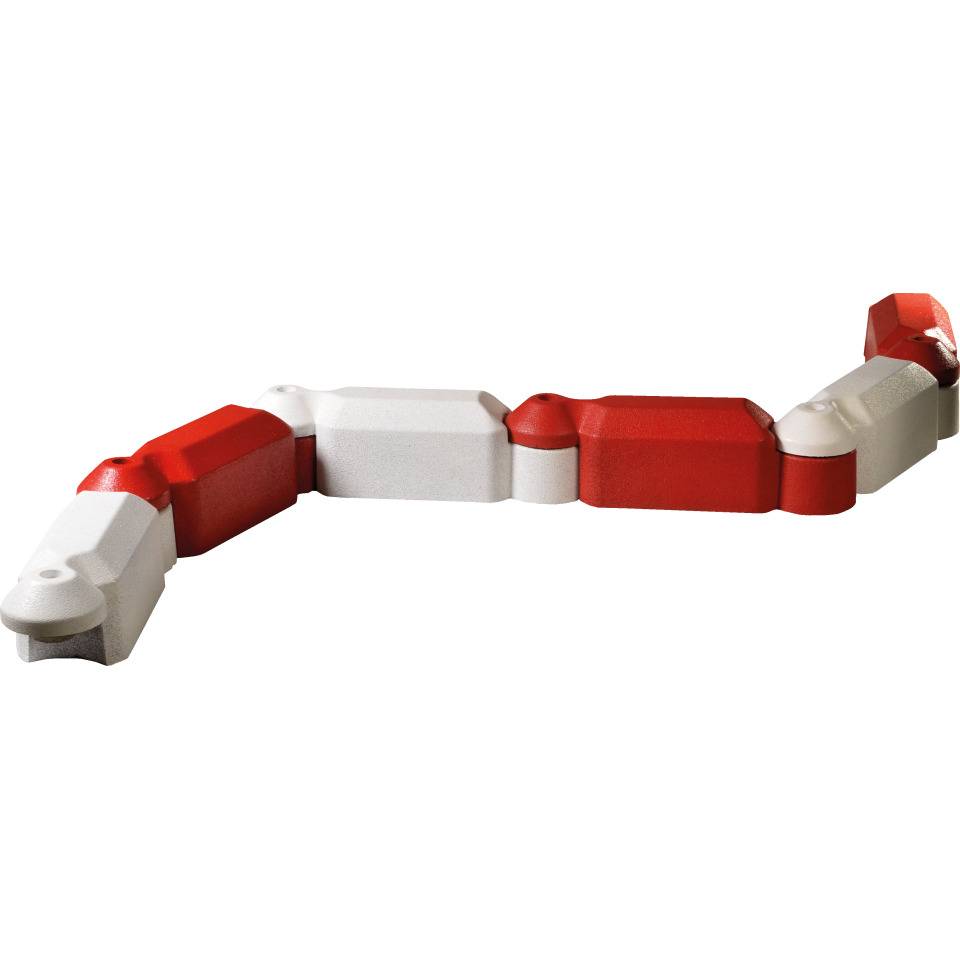 Leitbord, temporär o.permanent einsetzbar, weiß, Gummigranulat, 600x160x160mm, 11kg