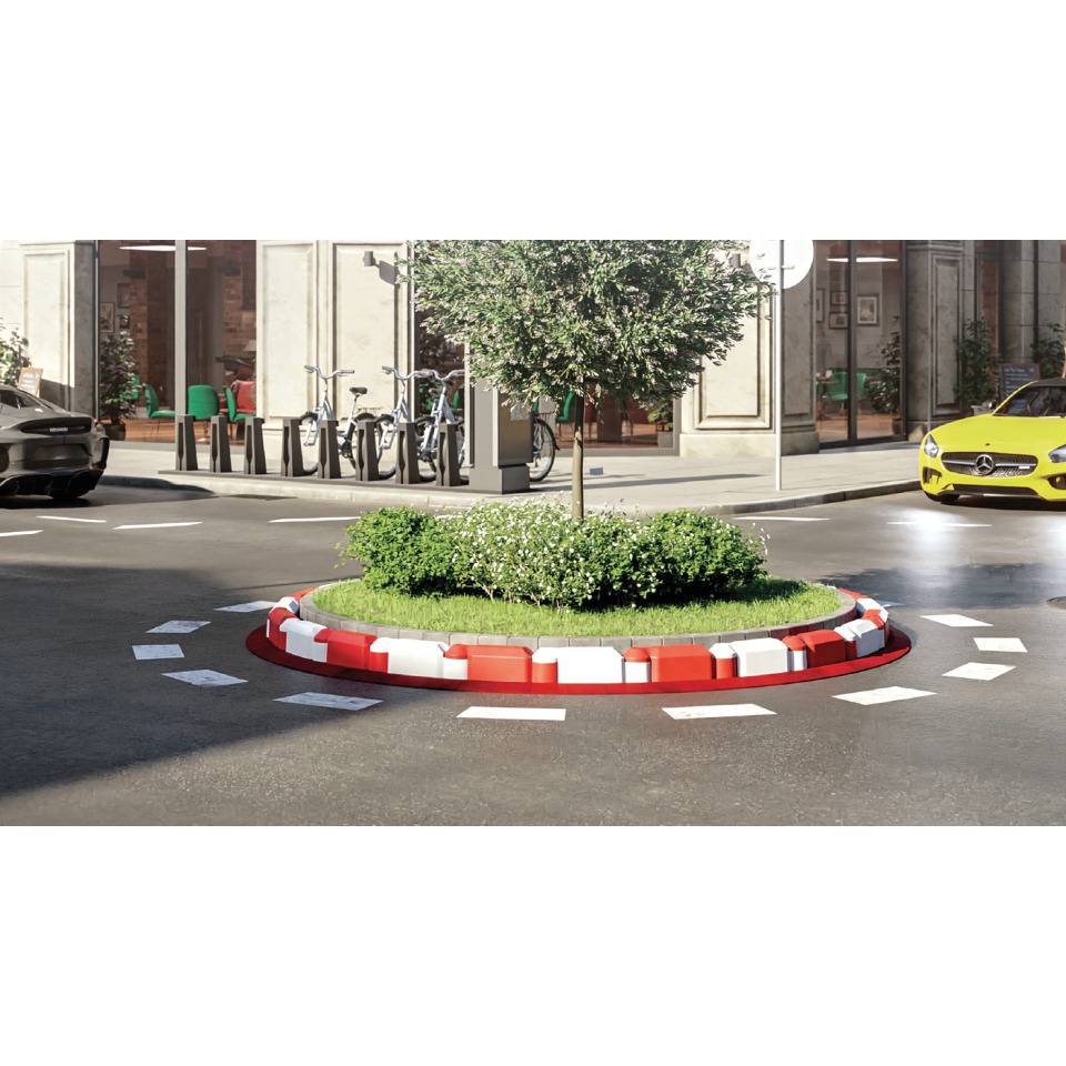 Leitbord, temporär o.permanent einsetzbar, weiß, Gummigranulat, 600x160x160mm, 11kg