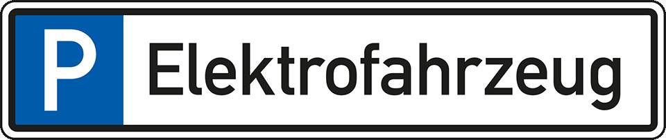 Parkplatzreservierungsschild Elektrofahrzeug, ohne Befestigungsset, 520x110mm