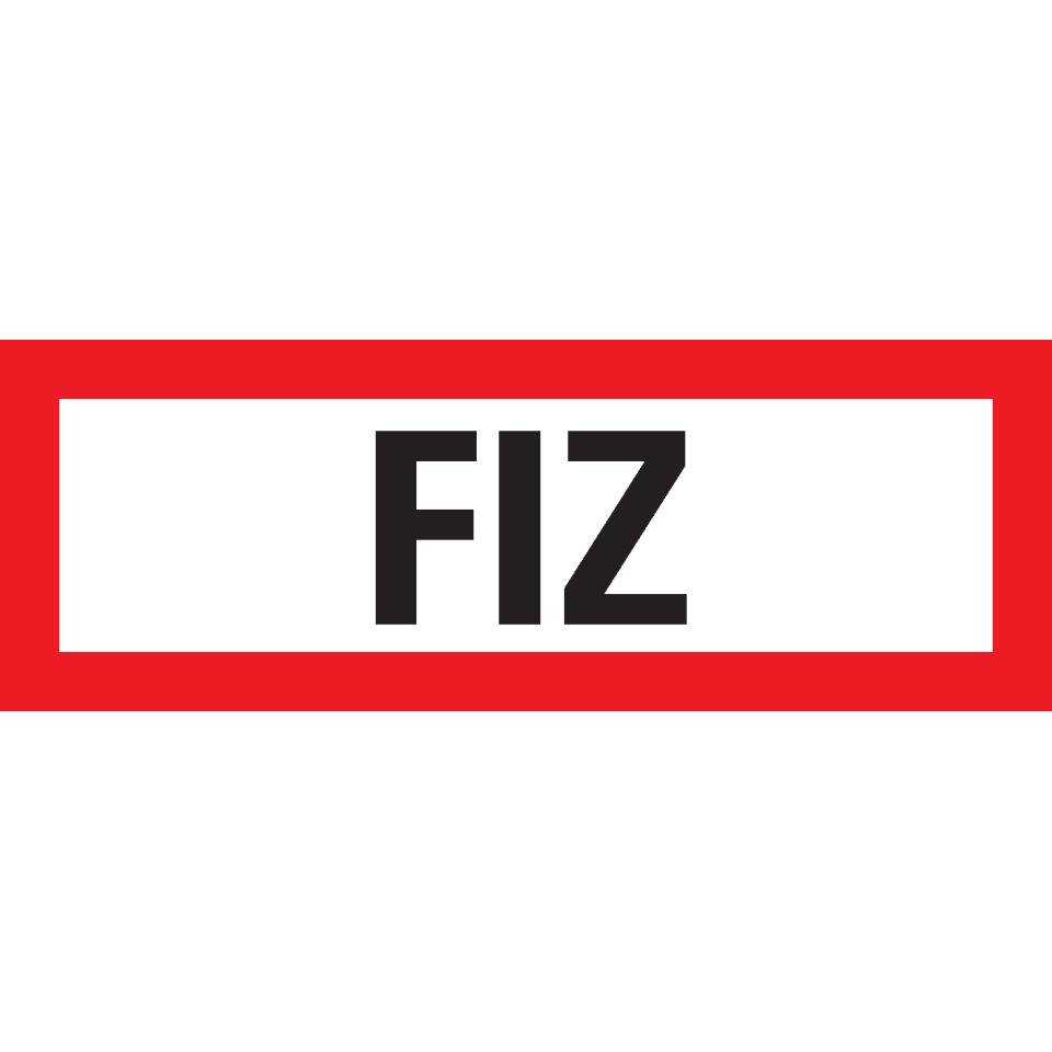 Feuerwehrschild FIZ, DIN 4066, Folie, selbstklebend, 297x105mm, DIN 4066