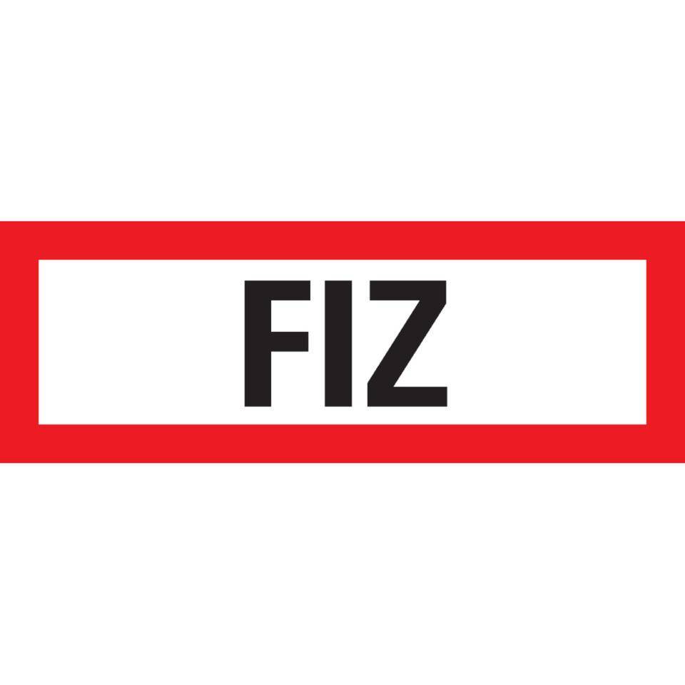 Feuerwehrschild FIZ, DIN 4066, Folie, selbstklebend, 297x105mm, DIN 4066