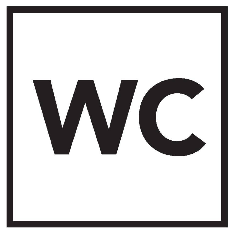Türschild WC, Folie, selbstklebend, 150x150mm