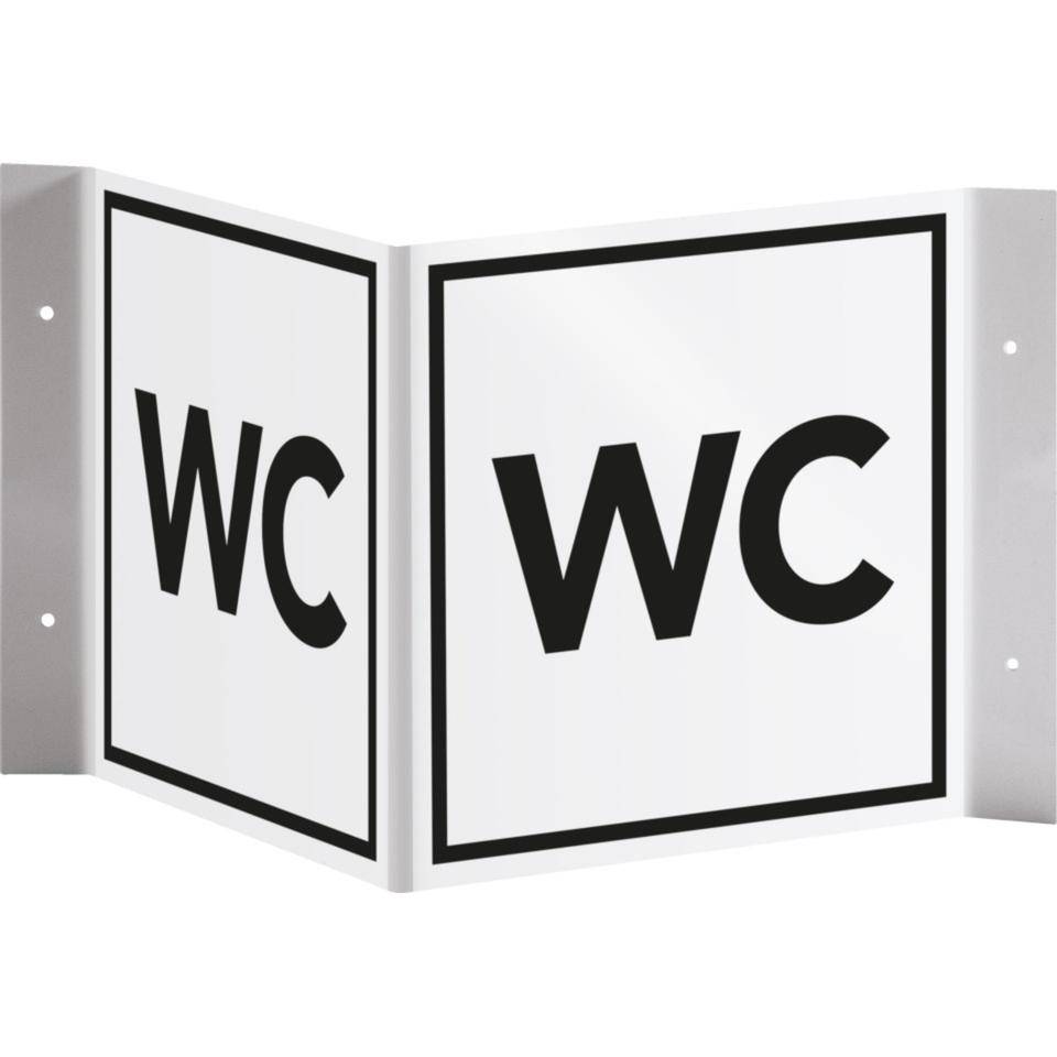 Tür-Nasenschild WC, Kunststoff, 150x150mm