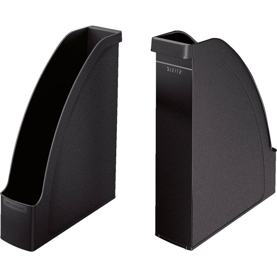 LEITZ Stehsammler Plus, schwarz, Polystyrol, 78x308x278mm (DIN A4), 6/VE