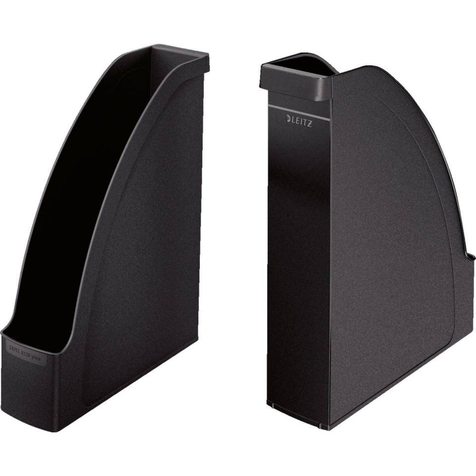 LEITZ Stehsammler Plus, schwarz, Polystyrol, 78x308x278mm (DIN A4), 6/VE