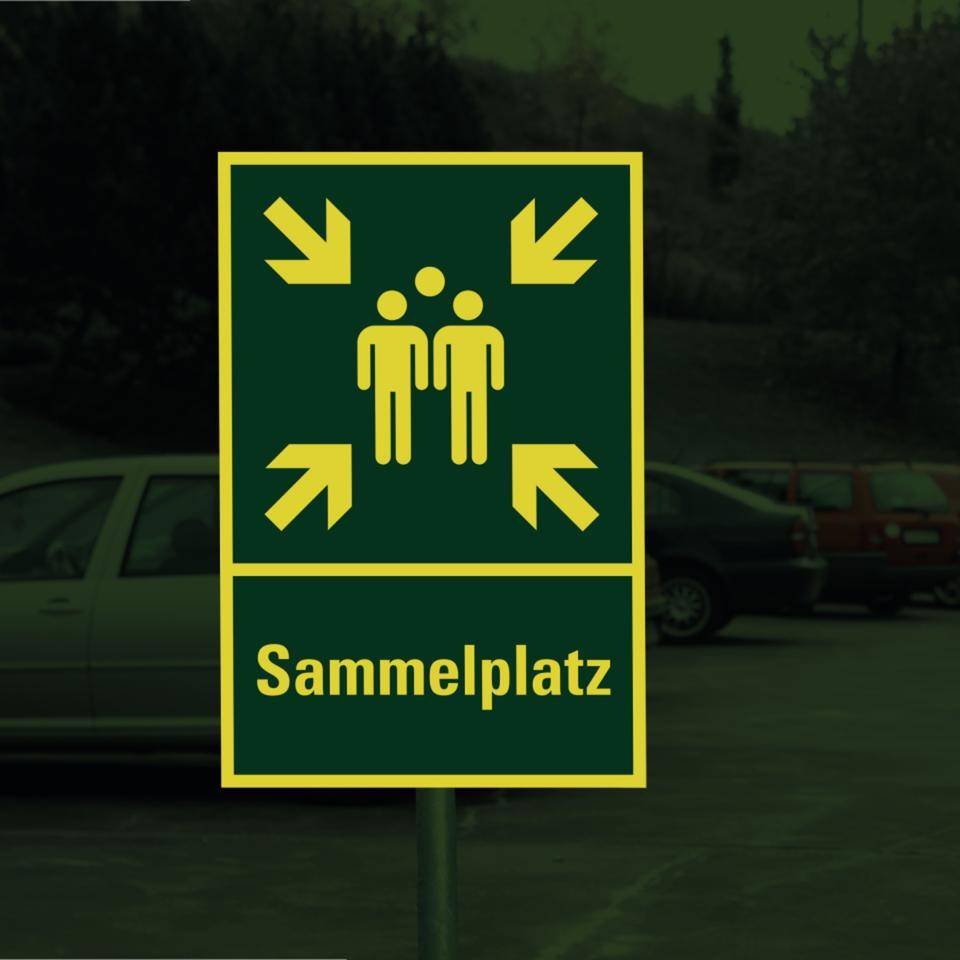 PERMALIGHT® power langnachleuchtend Kombischild Sammelstelle, ASR/ISO, Kunststoff, 400x600mm