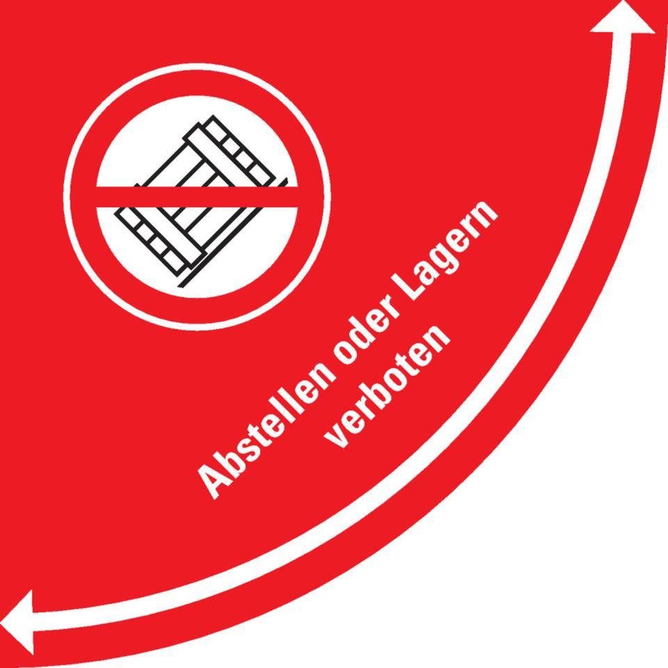 Sicherheitsbodenmarkierung Abstellen oder Lagern verboten, R10, Bodenmarkierungsfolie, 750x750mm, DIN EN ISO 7010 P023