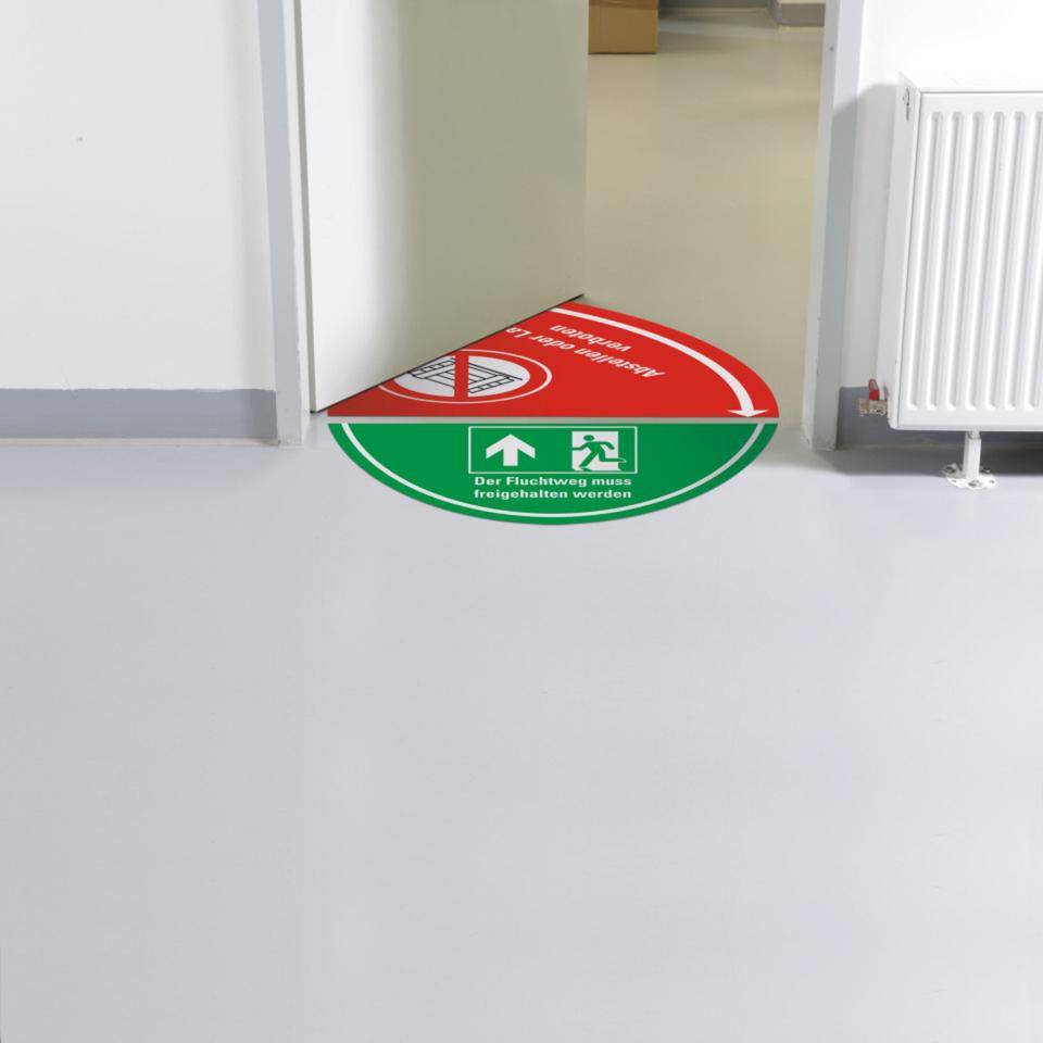 Sicherheitsbodenmarkierung Abstellen oder Lagern verboten, R10, Bodenmarkierungsfolie, 750x750mm, DIN EN ISO 7010 P023